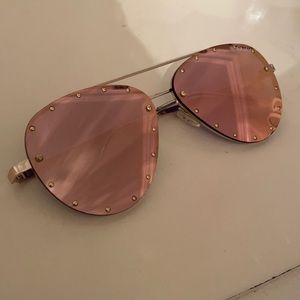 QUAY x Jaclyn Hill pink studded mirror aviators